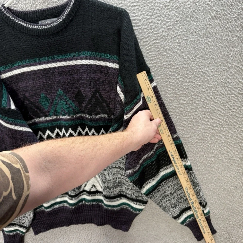 Vintage Sir William Sweater Adult XL Gray Geometric Grandpa Old‎ Money 90s Y2K